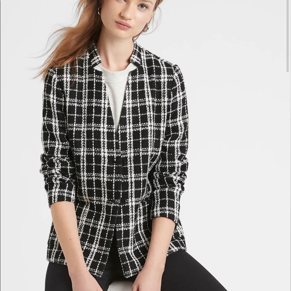 NWT banana republic black and white blazer